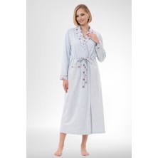 Mecit Pijama Mecit 6311 Mavi Kadın Büyük Beden Sabahlık