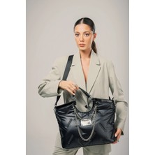 Armüz Enya Siyah Cilt Omuz Çantası