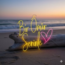 Neonled "bir Ömür Seninle" Neon LED Yazı & Kalpli Figür (Kına, Nişan, Düğün Organizasyon Konsept)