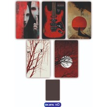 On Dijital Baskı Merkezi Kırmızı Detay 5 Adet Buzdolabı Magnet Seti