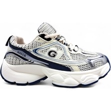 Guja G26Y353 Yüksek Taban (5 Cm) Kadın Günlük ve Yürüyüş Lacivert Bej Sneaker Spor Ayakkabı