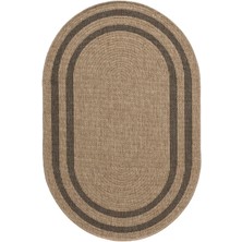 Türkeri Halı Oval Jüt Halı Doğal Hasır Bohem Tasarım