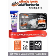 Lorina Aktif Karbon & Gümüş Iyon Destekli Bel Bantlı Hasta Bezi Xl - Xxl 24’lü 2 Paket