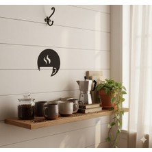 Ayaz Steel Art Kahve Fincanı Silüeti Metal Duvar Dekoru / Modern Mutfak Kafe Konsept Duvar Süsü