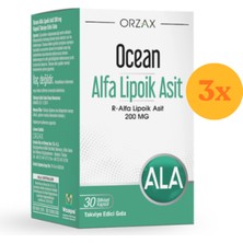 Ocean Alfa Lipoik Asit 200 Mg  30 Kapsül - 3 Adet (90 Kapsül) - Dezenfektan Hediyeli (%72 Alkol)