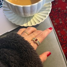 Alice İsstanbul Fuşya Taşlı Vintage Yüzük