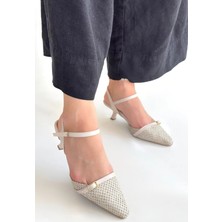 Armüz Lanna Bej Cilt Topuklu Ayakkabı