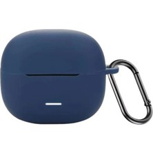 Gpack Xiaomi Redmi Buds 8 Lite Uyumlu Kılıf Mat Kancalı Silikon SF13 Lacivert