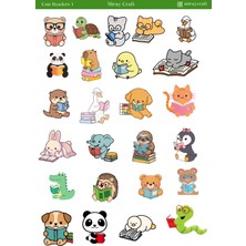 Miray Craft 1 Adet Sevimli Okurlar – Kitap Okuyan Hayvanlar Sticker Sayfası