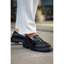 Zapatos CH2417 Lavoric Erkek Günlük Bağcıksız Rugan Klasik Ayakkabı Rst - Siyah