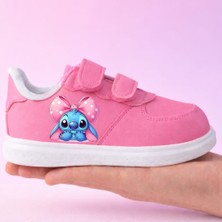Lias Design Pembe Kurdela Laylo Baskılı Pembe Bantlı Çocuk Spor Ayakkabı Sneaker