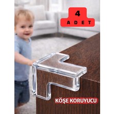Mucit Home 4 Lü Set Silikon Şeffaf Masa Kenarı Koruma Aparatı