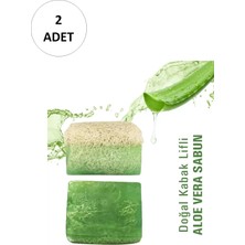 ModaSize 2 Adet Doğal Kabak Lifli Alovera Sabunu
