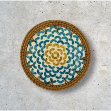 Alyora Rattan Çerçeveli El Yapımı 20 cm Desenli Kaplama Nihale & Supla Veya Duvar Dekoru