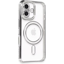 Sh Ticaret Newface Iphone 16 Kılıf Joke Simli Magneticsafe Kılıf - Gri