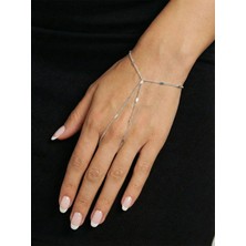 Erdobia 925 Ayar Rodyum Zarif Pres Zincir Şahmeran Gümüş Bileklik