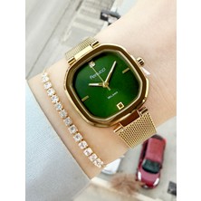 Ferrucci Kadranı Yeşil Kadın Kol Saati ve Bileklik