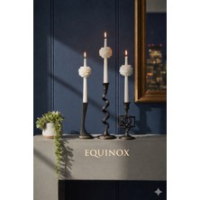 Equinox Mum (Sadece Mum)3'lü Ortası Şakayık Motifli Lavanta Esanslı Kokulu Şamdan Mum Dekoratif