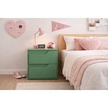 Alteks Dekor Modern 2 Çekmeceli Mdf Lam Komodin, Yatak Odası & Genç Odası & Ofis, Pürüzsüz Yüzey