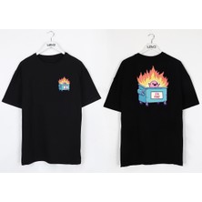 Levo I'm Fıne Baskılı Beyaz Siyah Tişört Oversize Yeni Nesil Tasarımlı