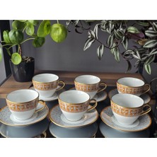 Konyax 12 Parçalık Çay Fincanı Honey Turuncu