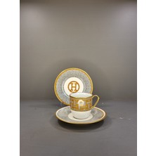 Konyax Honey Turuncu 4 Parça 2 Kişilik Porselen Türk Kahvesi Fincan Takımı