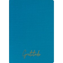 Kum Yayınevi Gratitude Defter - Keten Sert Kapak - Çizgili 192 Sayfa – 15X21,3CM - Turkuaz