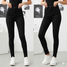 Blue Turtle Siyah Yüksek Bel Likralı Skinny Jean
