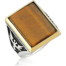 Fumeyabi Gümüş Kaplan Gözü Erkek Yüzük