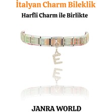 Janra World Italyan Charm Bileklik – Paslanmaz Çelik, Her Bileğe Uygun - Harfli Charm Ile Birlikte