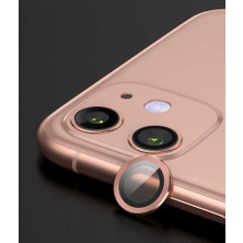 Zore iPhone 12 Uyumlu Zprb Cl-07 Kamera Lens Koruyucu-Rose Gold