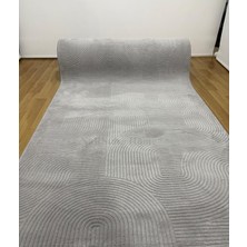 NarStore Home Rölyef Joy Gri Kaymaz Taban Kesme Halı Yolluk