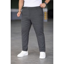 Bürke Erkek Antrasit Renk Kaliteli Battal Büyük Beden Kumaş Pantolon