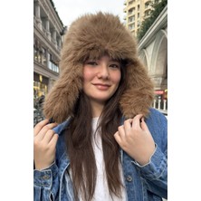 Mollycrush Genç Camel Suni Kürklü Şapka | Rus , Slav , Moğol Tarzı Ithal