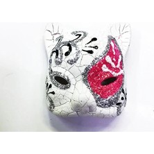 Magicool Pembe Renk Işlemeli Seramik Malzemeden Imal Venedik Kedi Model Magnet