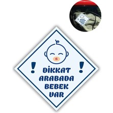 "dikkat Arabada Erkek Bebek Var - Emzikli" Uyarı Stickerı | Araba Camı Için 10X10 cm Etiket