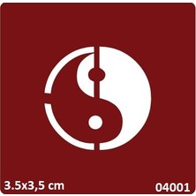 Airbrush Tattoo Ying Yang Yapışkanlı Stencil Süsleme ve Boyama Kalıbı Şablon