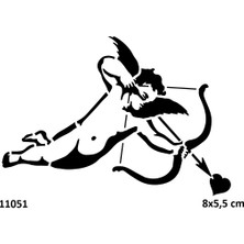 Airbrush Tattoo Eros Aşk Oku Yapışkanlı Stencil Süsleme ve Boyama Kalıbı Stencil Kalıp
