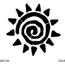 Airbrush Tattoo Sarmal Güneş Yapışkanlı Stencil Süsleme ve Boyama Kalıbı