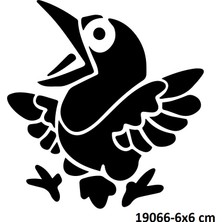 Airbrush Tattoo Komik Kuş Yapışkanlı Stencil Süsleme ve Boyama Kalıbı