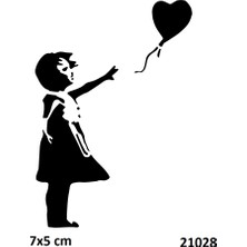 Airbrush Tattoo Çocuk ve Balonu Yapışkanlı Stencil Süsleme ve Boyama Kalıbı