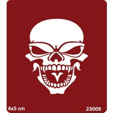 Airbrush Tattoo Korkunç Kuru Kafa Yapışkanlı Stencil Süsleme ve Boyama Kalıbı Kına Kalıbı