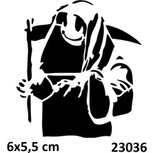 Airbrush Tattoo Azrail Yapışkanlı Stencil Süsleme ve Boyama Kalıbı