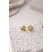 Nora Vıp Inci Detaylı Deniz Kabuğu Küpe Gold