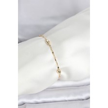 Clariss cm 14K Gold Renk Damla Topçuk Model Kadın Bileklik