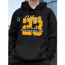 Kaliforniya 23 Mektup Baskı Hoodie Erkek Kış Polar Sıcak Kazak Koşu Cep Kazak Sportif Gevşek