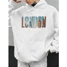 Londra Şehir Baskıları Sonbahar Erkekler Hoody Cep Kapüşonlu Üst Hip Hop Moda Giyim Kişilik R