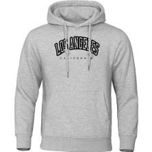 Los Angeles California Siyah Baskılı Erkek Kazak Hipster Sıcak Kapşonlu Hip Hop Crewneck Kapü