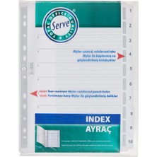 Braventa Collection Serve Karton Ayrac 1-10 Rakam A4,seffaf