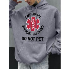 Duygusal Destek Eşinizi Sarmayın Baskılı Erkek Kapüşonlu Üstleri Hip Hop Modası Kapüşonlu Son